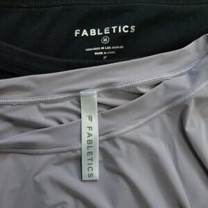 Fabletics Top Bundle Size M Black Cropped Long Sleeve + Lavender Tee